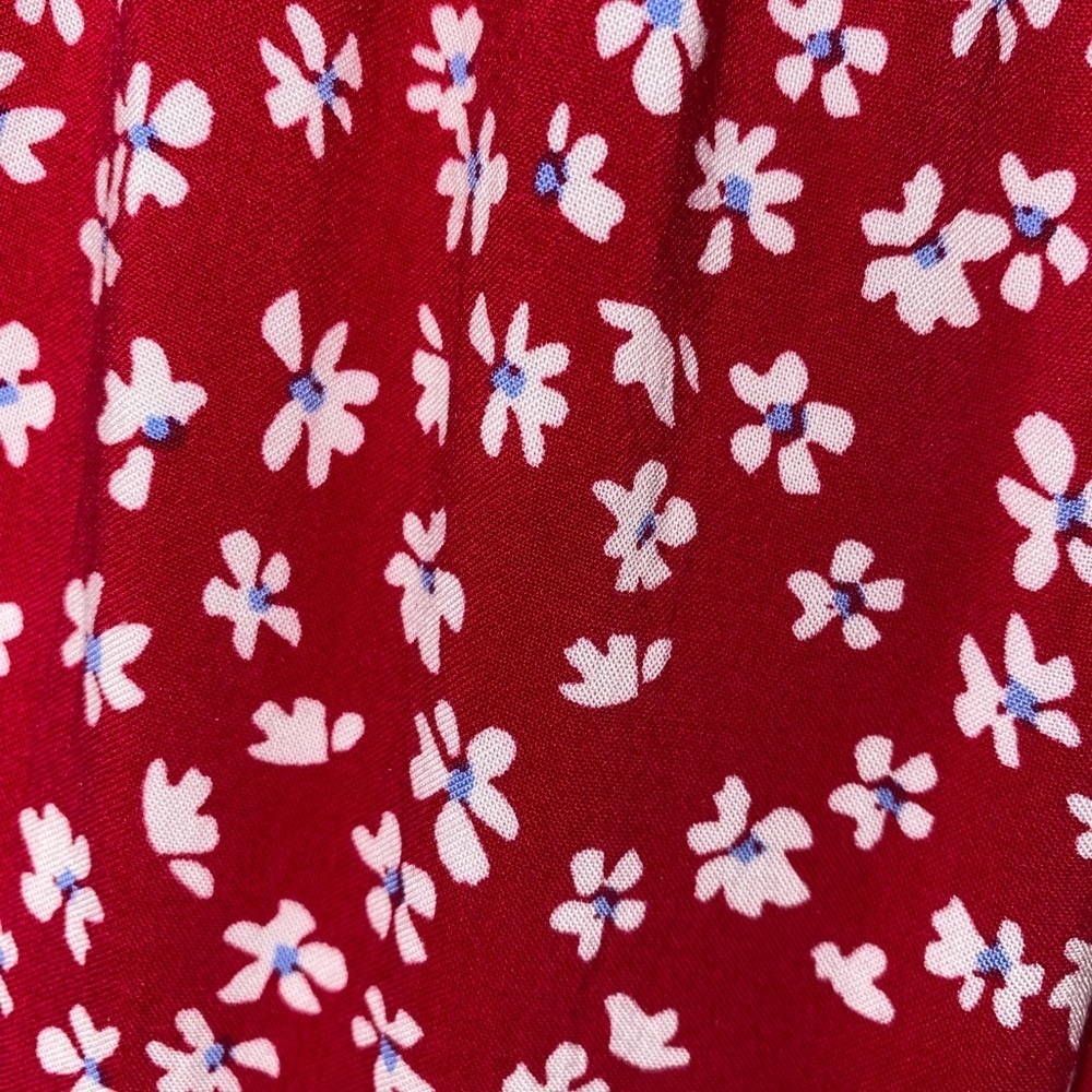 Red, White and Blue Ruffled Tiered Strapless Dress, Romantic Ruffle Sundress L - Picture 5 of 7
